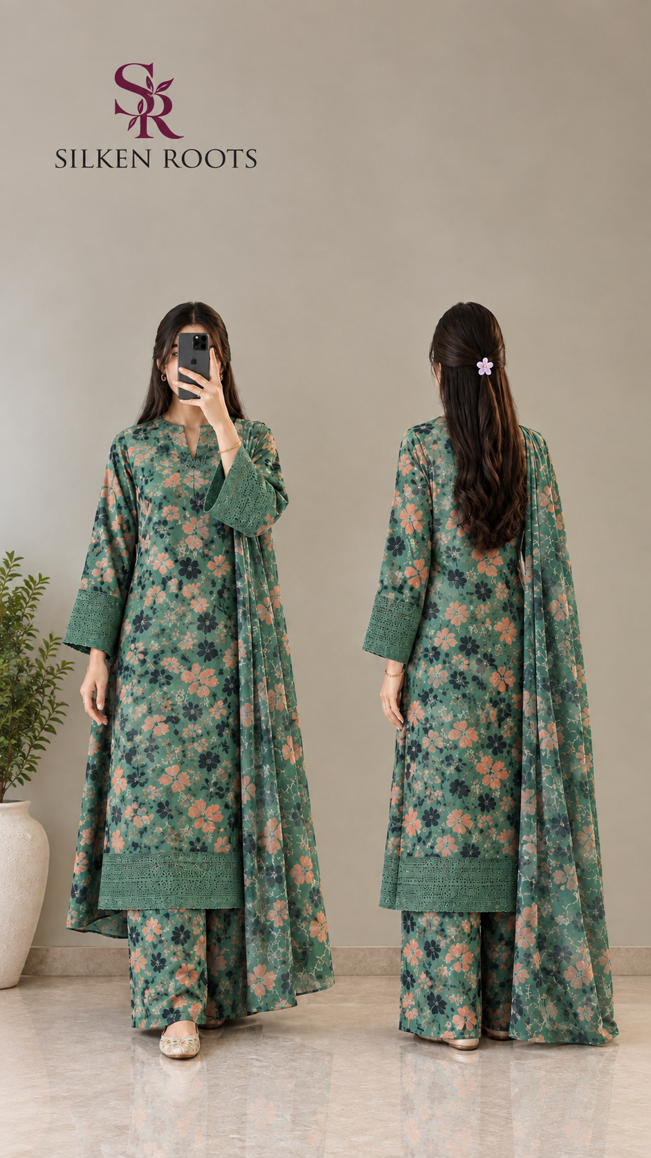 Sage Bloom 3-piece suit